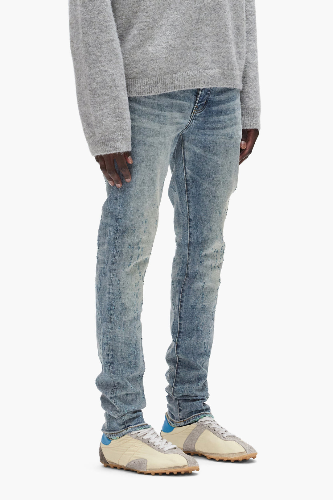 Purple Weft Buckshot (Mid Indigo)