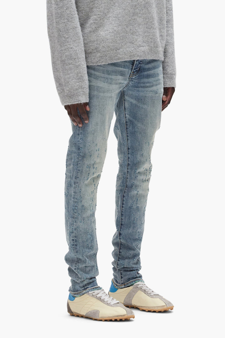 Purple Weft Buckshot (Mid Indigo)