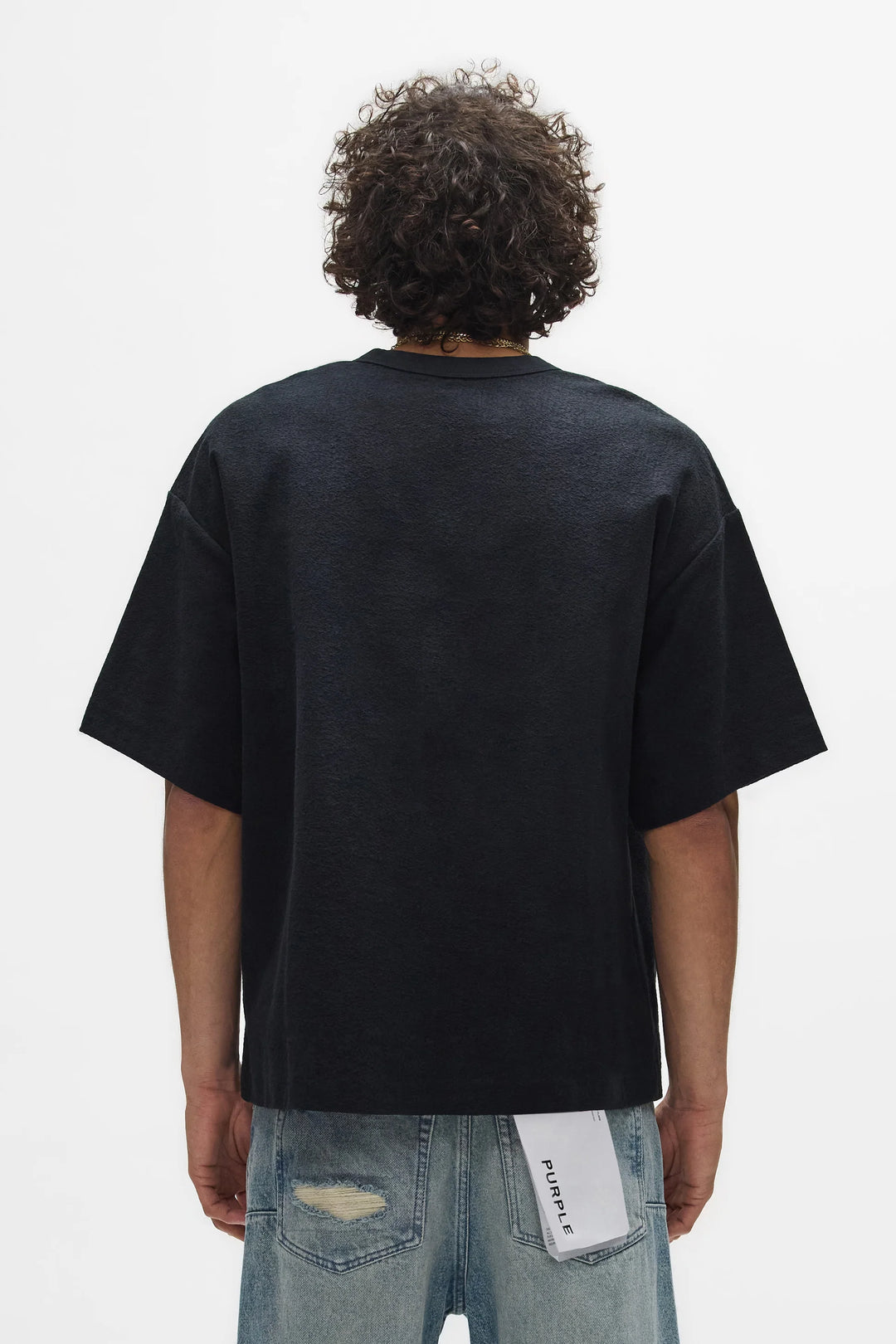 Purple Crackle Wordmark Tee (Black)