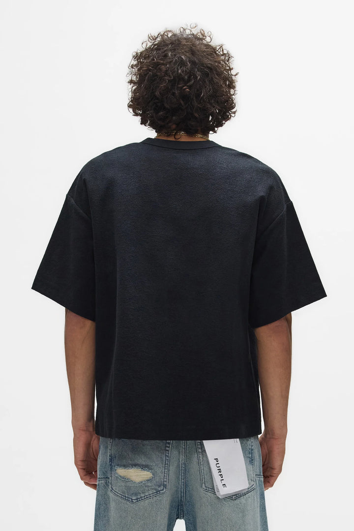 Purple Crackle Wordmark Tee (Black)