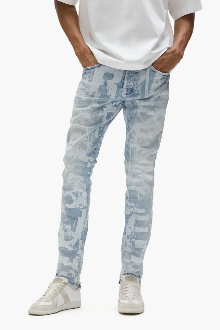Purple Grunge Print (Light Indigo)