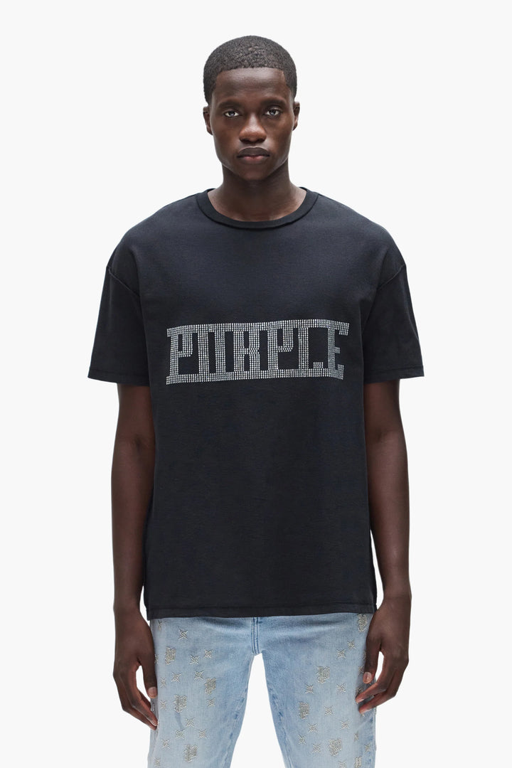 Purple Crystal Plaque Tee (Black)