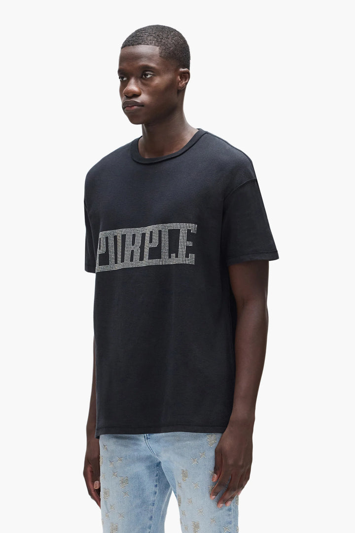 Purple Crystal Plaque Tee (Black)